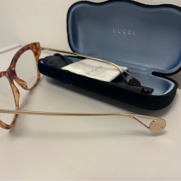 Gucci Women's Light Tortoise 52mm Optical Frames NIB - Picture 3 of 5